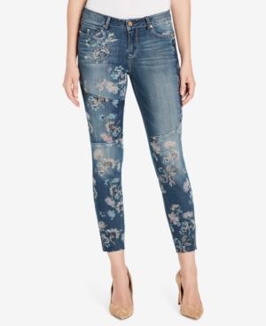 Vintage America Boho Floral-print Ankle Skinny Jeans
