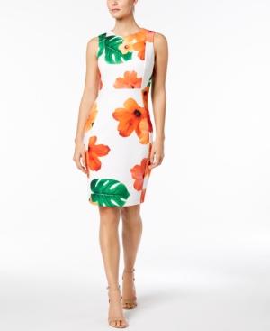 Calvin Klein Tropical-print Sheath Dress