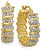 Victoria Townsend Rose-cut Diamond S Hoop Earrings In 18k Gold Over Sterling Silver (1/2 Ct. T.w.)
