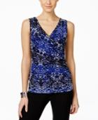 Inc International Concepts Printed Ruched Surplice Top, Only At Macy's