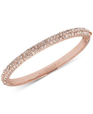 Anne Klein Rose Gold-tone Crystal Pave Bangle Bracelet