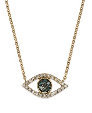 Yellora™ Necklace, Yellora™ White Diamond (1/10 Ct. T.w.) And Multicolor Diamond Accent Evil Eye Pendant