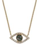 Yellora™ Necklace, Yellora™ White Diamond (1/10 Ct. T.w.) And Multicolor Diamond Accent Evil Eye Pendant