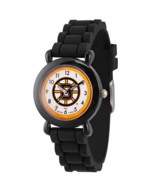 Gametime Nhl Boston Bruins Kids' Black Plastic Time Teacher Watch