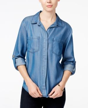 Velvet Heart Riley Roll-tab-sleeve Button-down Shirt