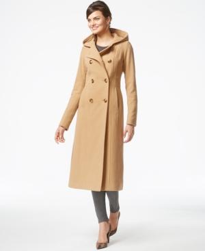 Anne Klein Petite Wool Hooded Walker Coat