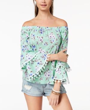 Ultra Flirt By Ikeddi Juniors' Printed Off-the-shoulder Top