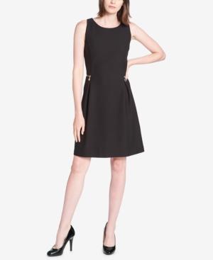 Tommy Hilfiger Zipper-trim Ponte-knit Fit & Flare Dress