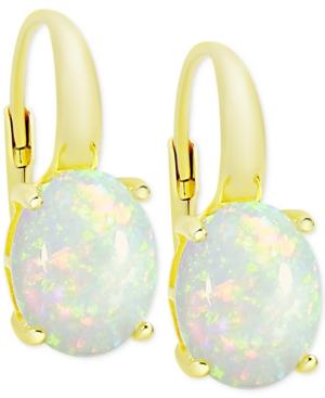 Victoria Townsend Opal Drop Earrings (3 Ct. T.w.) In 18k Gold-plated Sterling Silver