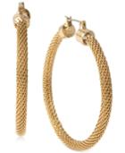Kenneth Cole New York Gold-tone Mesh Hoop Earrings
