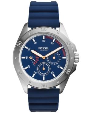 Fossil Men's Chronograph Sport 54 Blue Silicone Strap Watch 44mm Ch3062