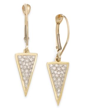 Wrapped Diamond Triangle Drop Earrings In 10k Gold (1/6 Ct. T.w.), Created For Macy's