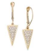 Wrapped Diamond Triangle Drop Earrings In 10k Gold (1/6 Ct. T.w.), Created For Macy's