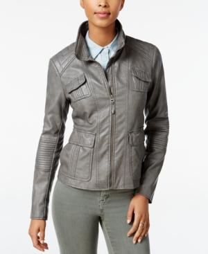 Lucky Brand Faux-leather Bomber Jacket