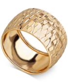 Textured Wide Dome Ring In 14k Gold