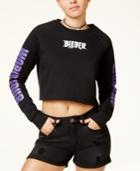 Justin Bieber Purpose Tour Juniors' Cropped Long-sleeve T-shirt