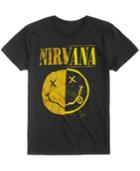 New World Men's Nirvana Split Smiley Logo-print T-shirt