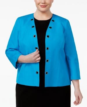 Kasper Plus Size Grommet-trim Blazer