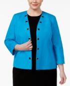 Kasper Plus Size Grommet-trim Blazer
