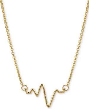 Sarah Chloe Heartbeat Necklace In 14k Gold Over Silver, 16 + 2 Extender (also Available In Sterling Silver)