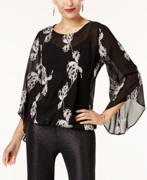 Alfani Printed Bubble-hem Blouse, Created For Macy's