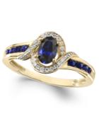 Sapphire (5/8 Ct. T.w.) & Diamond (1/10 Ct. T.w.) Ring In 14k Gold (also In Emerald & Ruby)