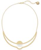 Bcbgeneration Gold-tone Shell-look Sculptural Collar Necklace