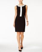 Nine West Grommet Contrast-trim Sheath Dress
