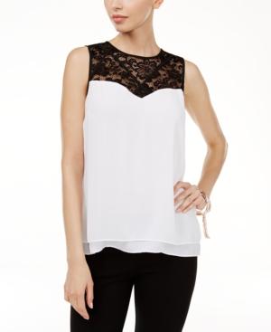 Thalia Sodi Lace-yoke Top, Only At Macy's