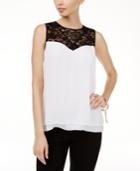 Thalia Sodi Lace-yoke Top, Only At Macy's