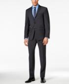 Calvin Klein X-fit Charcoal Plaid Extra Slim-fit Suit