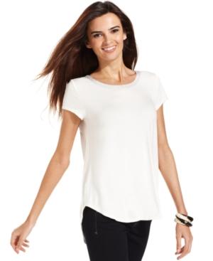 Alfani Petite Short-sleeve High-low Tee