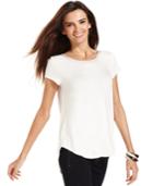 Alfani Petite Short-sleeve High-low Tee
