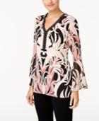 Jm Collection Beaded Printed Tunic, Created For Macy's
