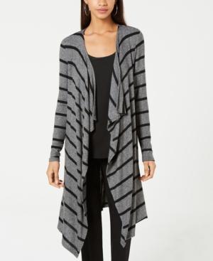 Bcx Juniors' Draped Striped Duster Cardigan