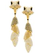 Swarovski Gold-tone Crystal Fox Earring Jackets