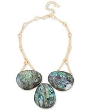 Robert Lee Morris Soho Gold-tone Abalone Stone Statement Necklace