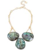 Robert Lee Morris Soho Gold-tone Abalone Stone Statement Necklace