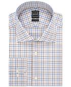 Ike Behar Blue Canvas Check Dress Shirt