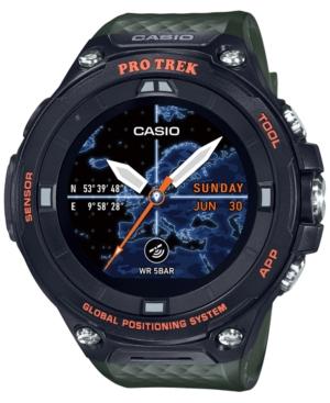 G-shock Men's Digital Pro Trek Green Resin Strap Smart Watch 61.7mm