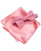 Alfani Men's Pink Bow Tie & Solid Pocket Square Set, Only At Macy's