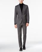 Boss Men's Extra-slim Fit Gray Melange Herringbone Suit