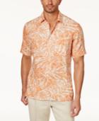 Tasso Elba Men's Leaf-print Silk & Linen Shirt, Created For Macy's