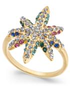 I.n.c. Gold-tone Multicolor Crystal Star Ring, Created For Macy's