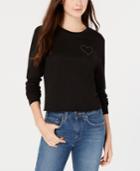 Carbon Copy Embroidered Heart Top