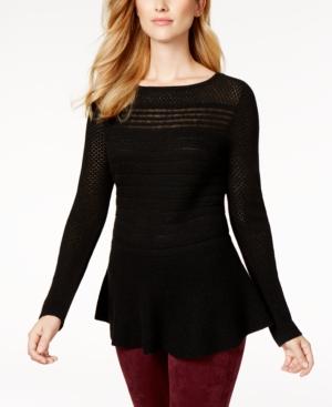 Charter Club Cashmere Mixed-knit Peplum Sweater, Created For Macy's