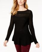 Charter Club Cashmere Mixed-knit Peplum Sweater, Created For Macy's