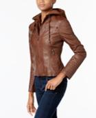 Maralyn & Me Hooded Faux-leather Jacket