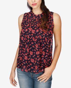 Lucky Brand Ruched Floral-print Top
