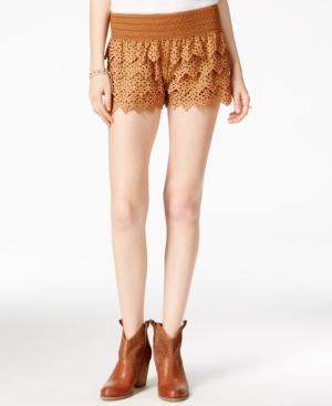 American Rag Tiered Laser-cut Faux-suede Shorts, Only At Macy's